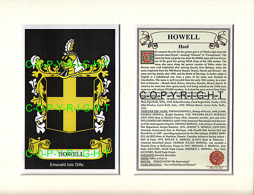 Howell Family Crest and Name History