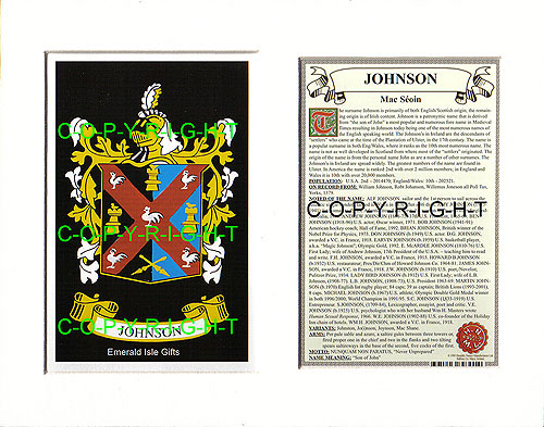 Johnson Family Crest and Name History