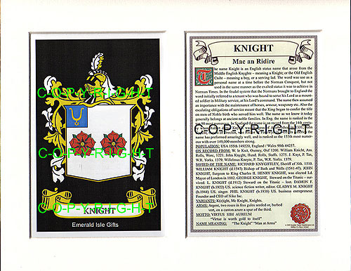 Knight Family Crest and Name History