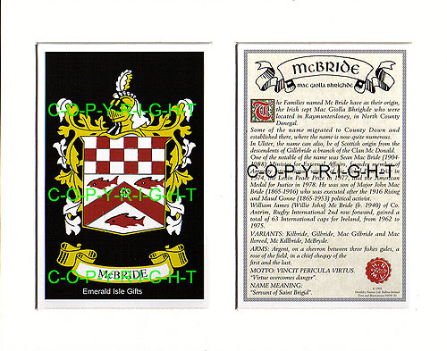 McBride Family Crest and Name History