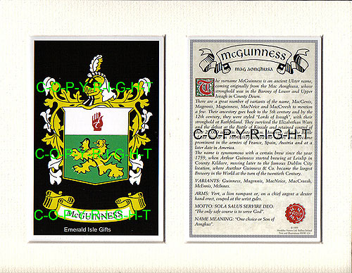 McGuinness Family Crest and Name History