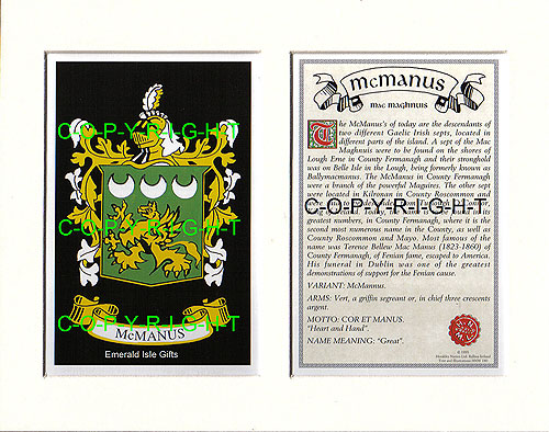 McManus Family Crest and Name History