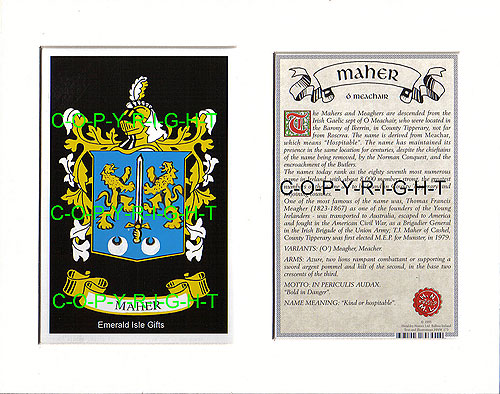 Maher Family Crest and Name History