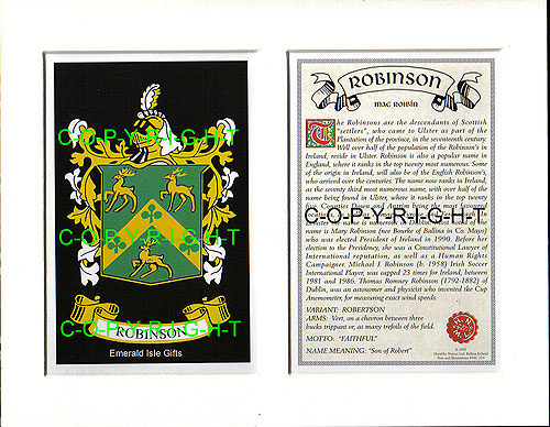 Robinson Family Crest and Name History