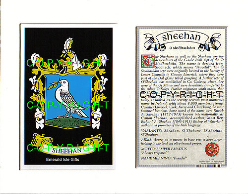 Sheehan Family Crest and Name History