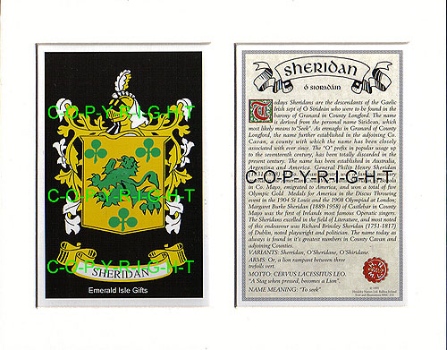 Sheridan Family Crest and Name History