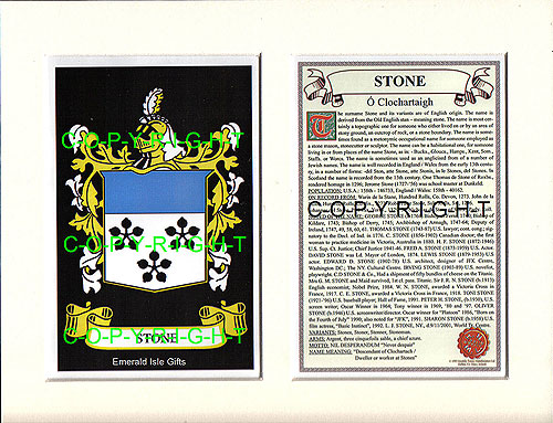 Stone Family Crest and Name History
