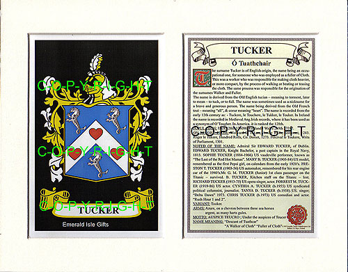 Tucker Family Crest and Name History