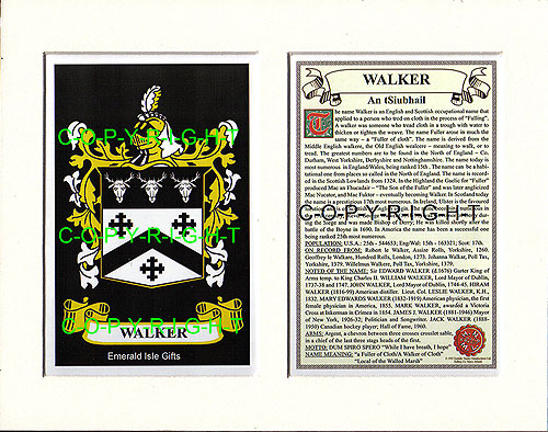 Walker Family Crest and Name History