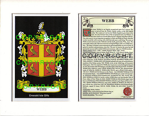 Webb Family Crest and Name History