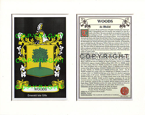 Woods Family Crest and Name History