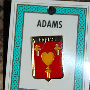 Adams Pin Lapel Clip Badge - Coat of Arms