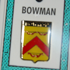 Bowman Pin Lapel Clip Badge - Coat of Arms