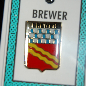 Brewer Pin Lapel Clip Badge - Coat of Arms