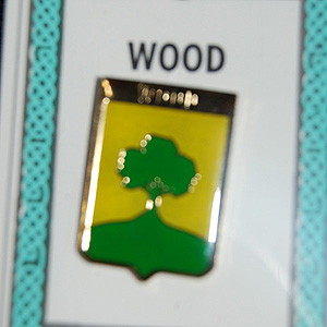 Wood Pin Lapel Clip Badge - Coat of Arms