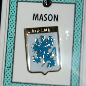 Mason Pin Lapel Clip Badge - Coat of Arms