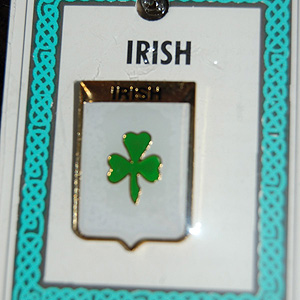 Irish Green Shamrock Pin Lapel Clip Badge