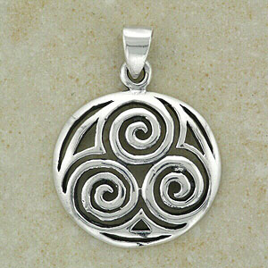 Celtic Spirals Silver Pendant