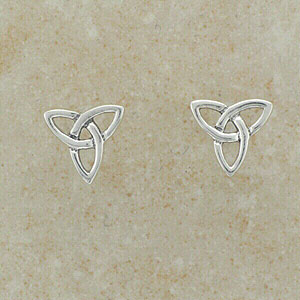 Small Celtic Trinity Silver Earrings