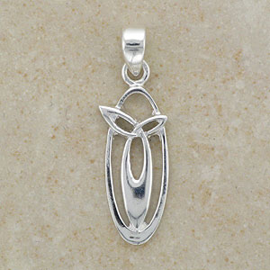 Curved Celtic Irish Trinity Knot Pendant