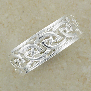 Celtic Knotwork Band Silver Ring