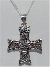 Trinity Knot Irish Silver Celtic Cross Trinity Knot Irish Silver Celtic Cross
(with 18" chain)
