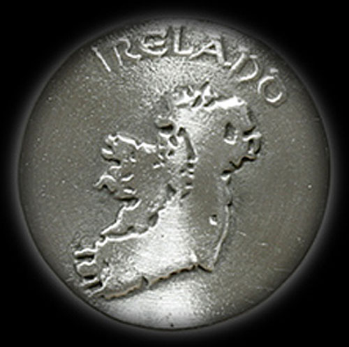 Ireland Map Pewter Keyring