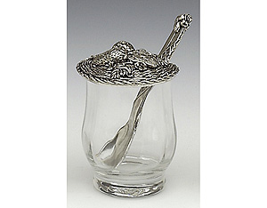 Strawberry Pewter Jar & Spoon Set