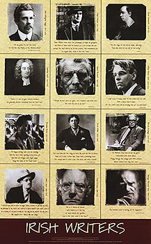 Famous Irish Writers Poster Famous Irish Writers Poster