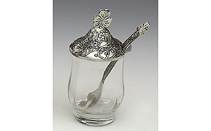 Pewter Jar and Spoon Set