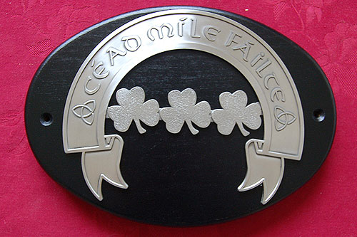 Shamrock Cead Mile Fáilte Wall Plaque Shamrock Cead Mile Fáilte Wall Plaque
(by Mullingar Pewter)