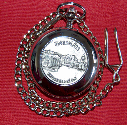 COLLEGE GREEN, Dublin - Irish Made Pewter POCKET WATCH