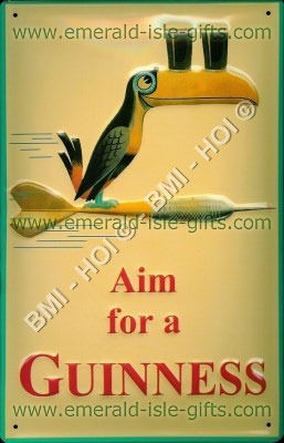 Toucan - Aim for a Guinness - Metal Sign