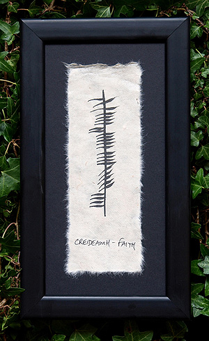 Faith - Creideamh - Ogham plaque