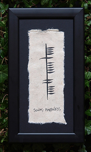 Happiness - Sonas - Ogham Irish Plaque