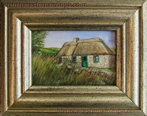Irish Traditional Cottage with green door