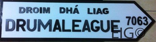 County LEITRIM Full Size Town ROAD SIGN