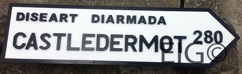 County OFFALY Full Size Town ROAD SIGN