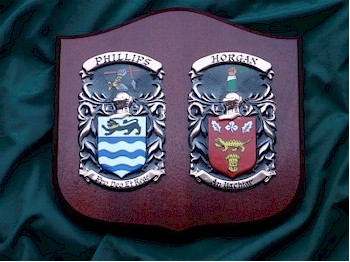 Handpainted Double Coat of Arms Shield