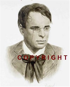 W.B. Yeats Monochrome Portrait