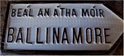 Ballinamore Old Style Cast Road Sign