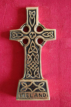 Brass Irish Celtic Cross Black