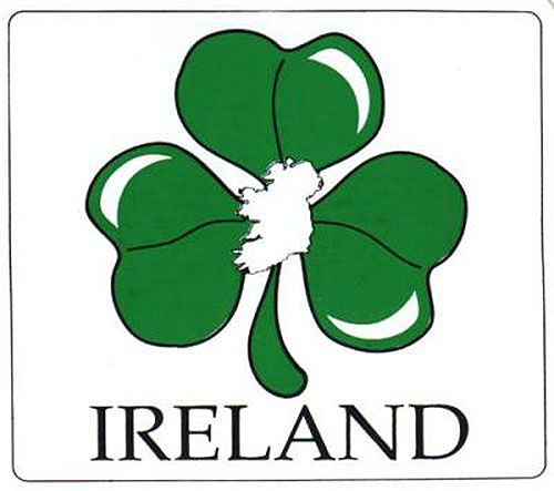 Shamrock & Ireland Map Irish Car Shamrock & Ireland Map Irish Car
(Bumper Sticker Decal)