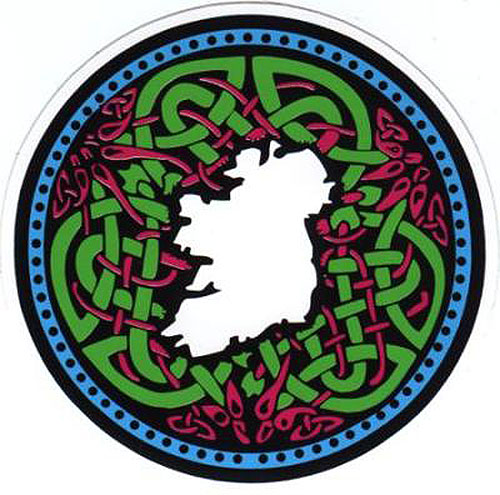 Ireland Round Celtic Design Map Ireland Round Celtic Design Map
(Car Bumper Sticker)