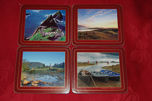 Wild Ireland Coasters Set of 4 Wild Ireland Coasters Set of 4
(Corked Wood)