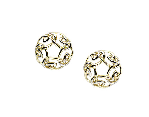 10K Y/W Gold Celtic Design Stud Earrings