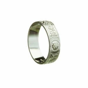 10kt Gold Mens Wedding Celtic Warrior Shield pattern Ring