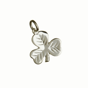 Cute Lucky Irish Shamrock Silver Charm