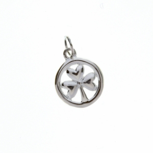 Sterling Silver Shamrock in Circle Charm