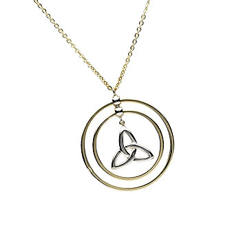 10K Gold Y/W Celtic Trinity Knot Design Pendant